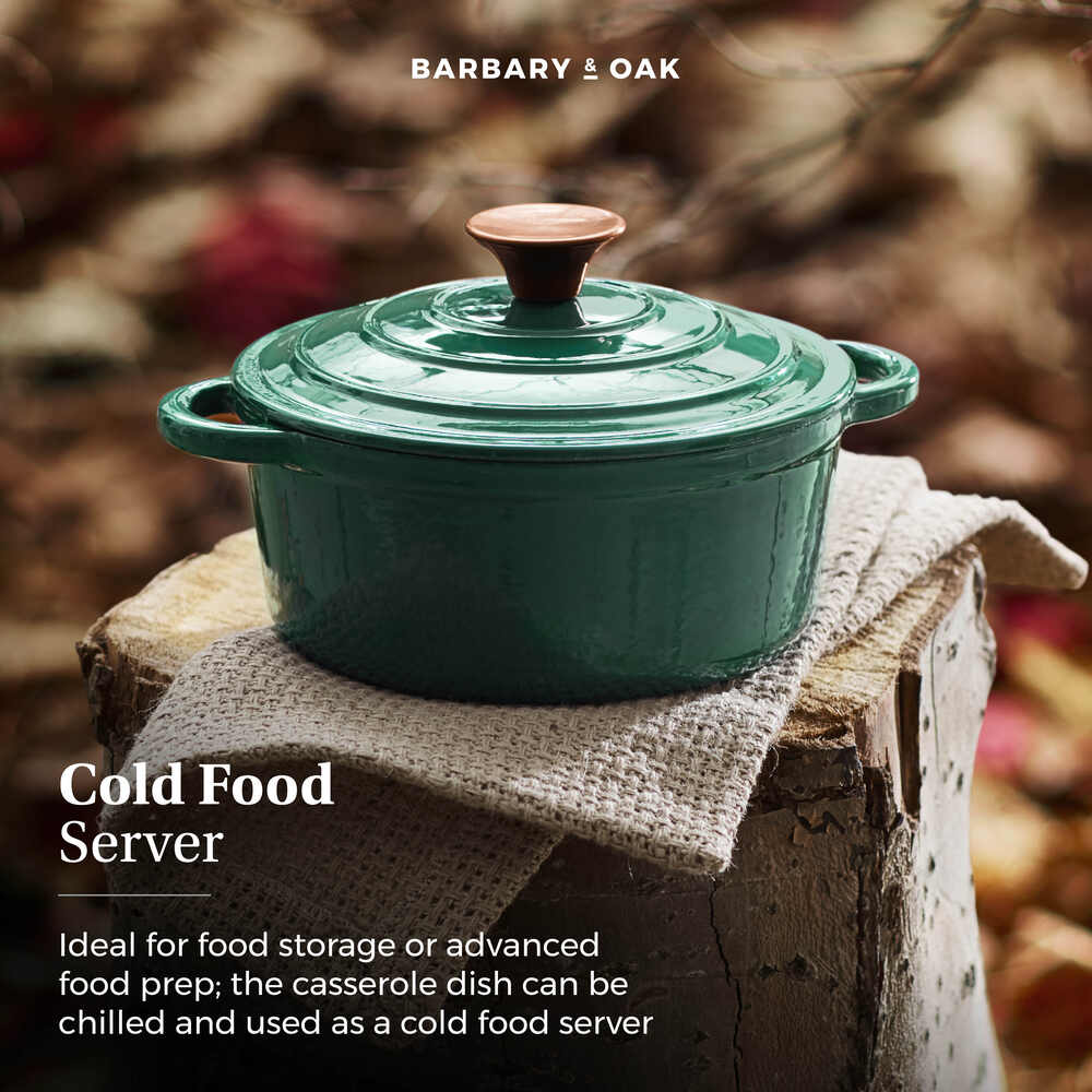 Barbary & Oak Foundry 20cm Cast Iron Casserole Pot - Green