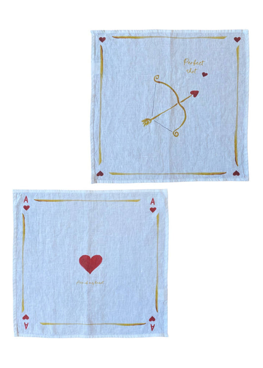 Ace of my heart / Perfect Shot - Linen Napkin Set of 2