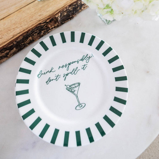 Drink Responsibly, Don't Spill Bone China Plate