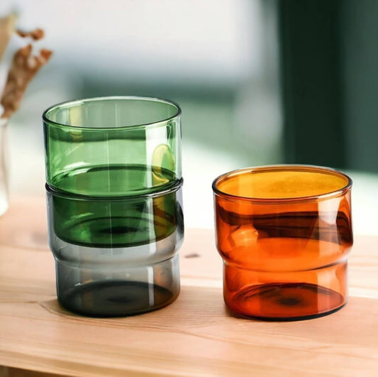 Stackable Clear Glass Water Cup