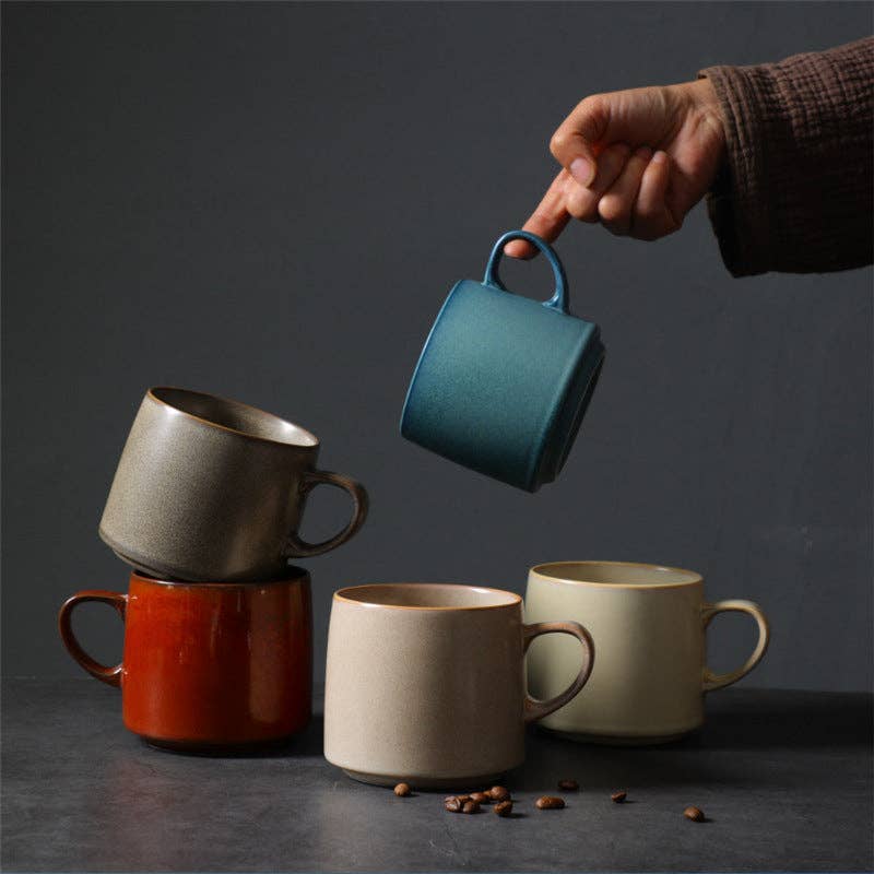 Gohobi Handmade Colourful Ceramic Coffee Cup Mug - Red