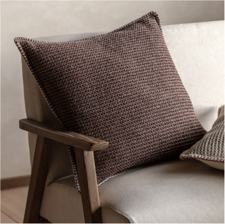 Alder Textured Cushion Brown