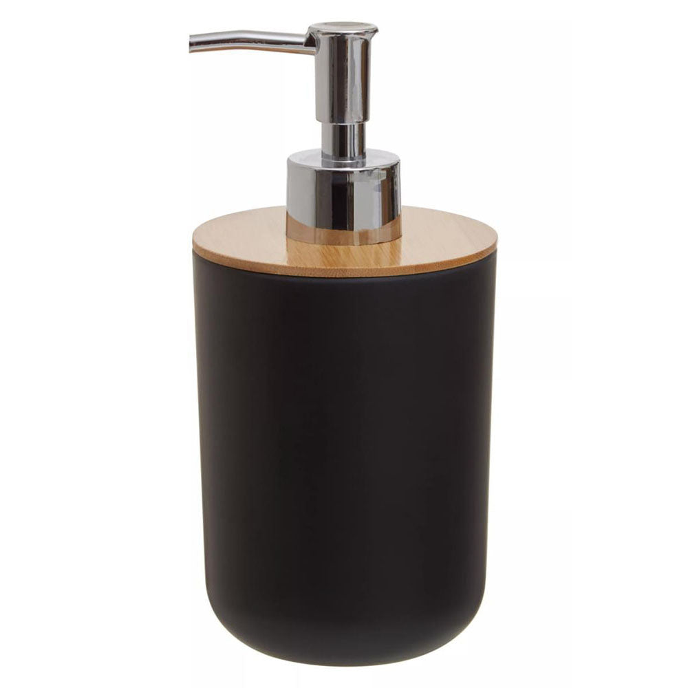 Black And Bamboo Soap Dispenser