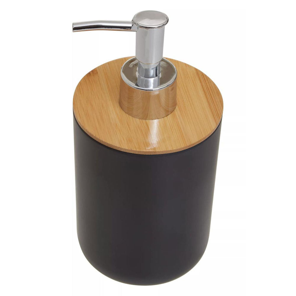 Black And Bamboo Soap Dispenser