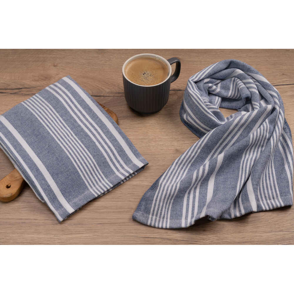 Cuisinart Fouta Tea Towel Blue Stripe 2 Pack