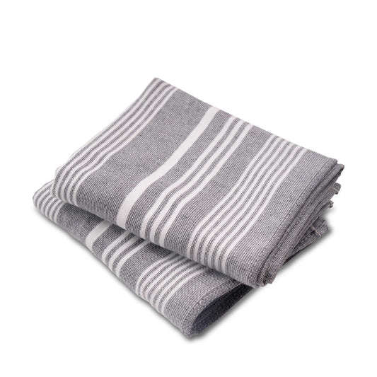 Cuisinart Fouta Tea Towel Grey Stripe 2 Pack