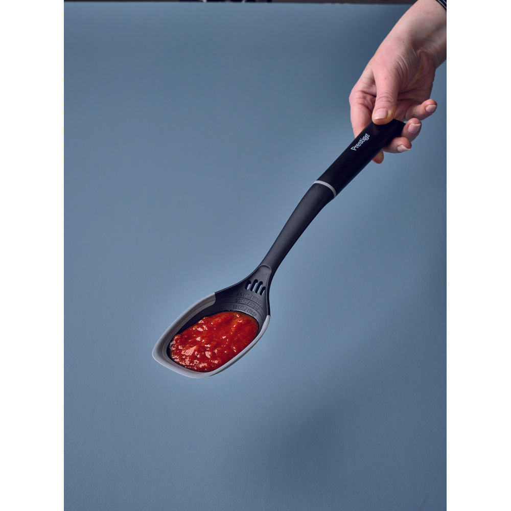 Prestige Solid Spoon Scratch Preventing Featuring Grey silicone edges