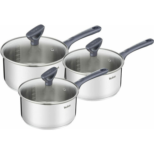 Tefal Primary Stainless Steel 3 Piece Saucepan Set