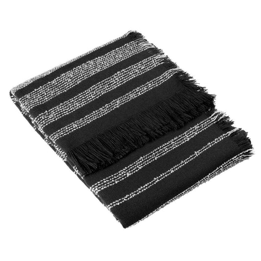 Jour Linear Woven Throw - Noir