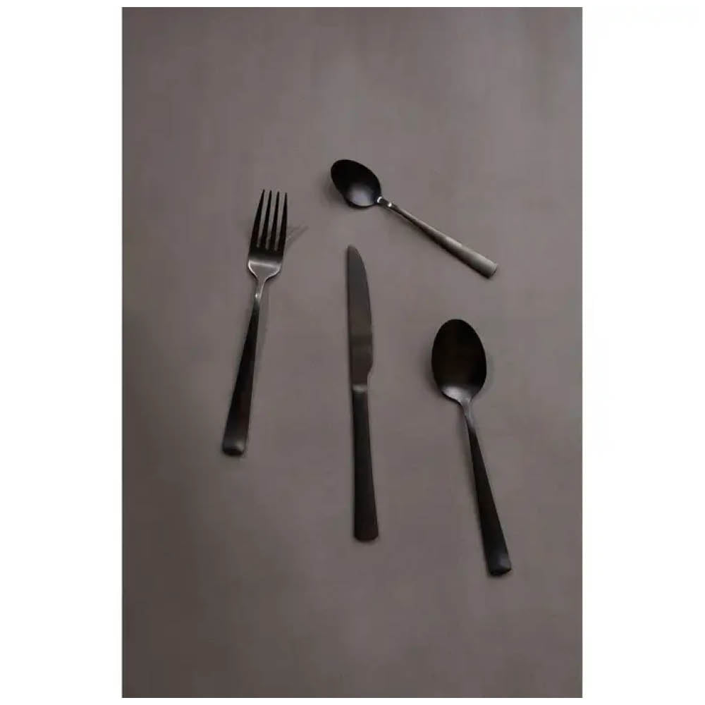 Cutlery Set Wide Matt Black Finish - 16 Piece