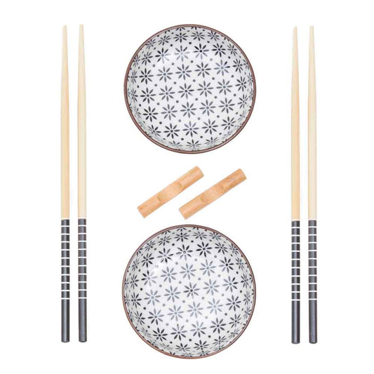 White Ceramic Sushi Set - 6 Piece