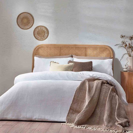 Chunky Waffle Duvet Cover Set - White