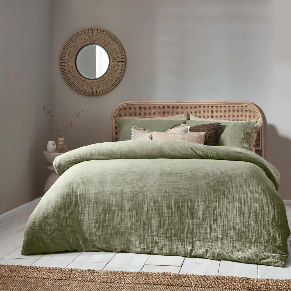 Soft Crepe Lark Duvet Cover Set - Sage