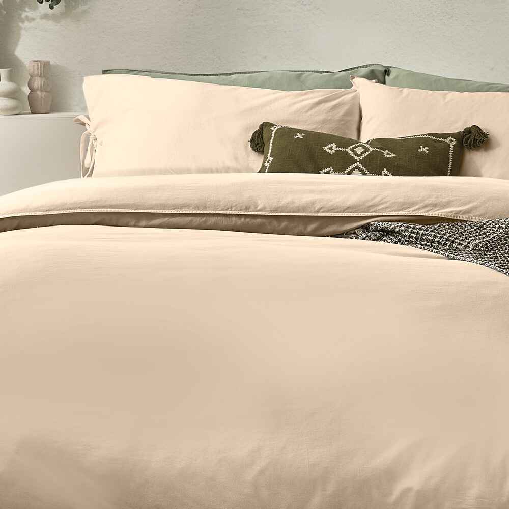 Mallow Bow Tie Duvet Cover Set - Linen