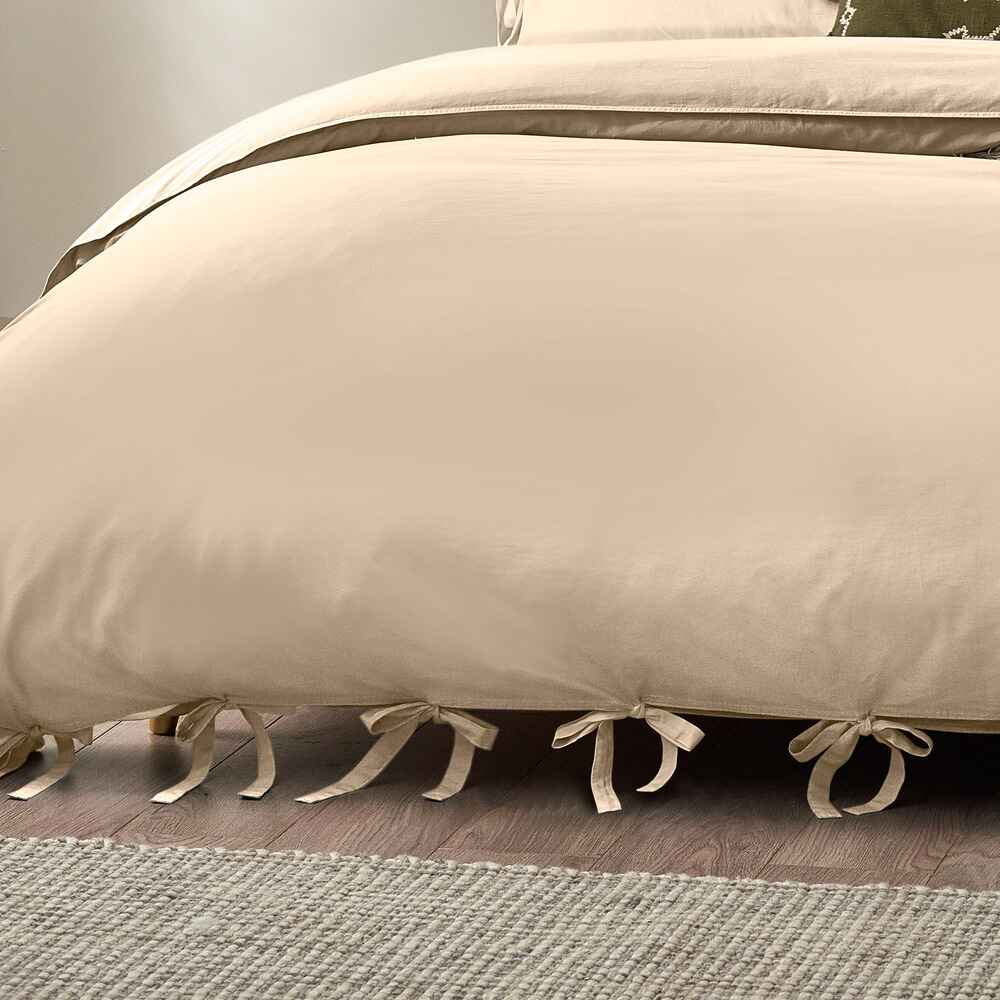 Mallow Bow Tie Duvet Cover Set - Linen