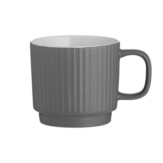 Embossed Line Grey Mug 355ml