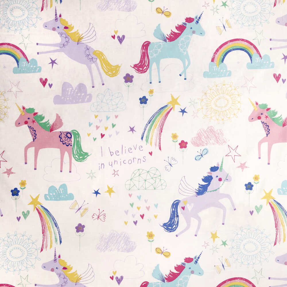 Rainbow Unicorn Multi Coloured Duvett Set - Single