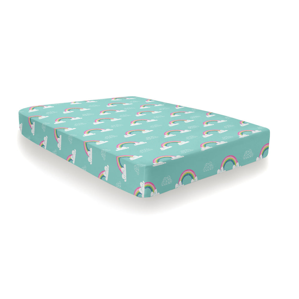 Rainbow Unicorn Multi Colour  Fitted Sheet - Single