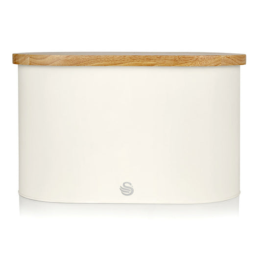 Swan Nordic Oval Bread Bin With Cutting Board Lid