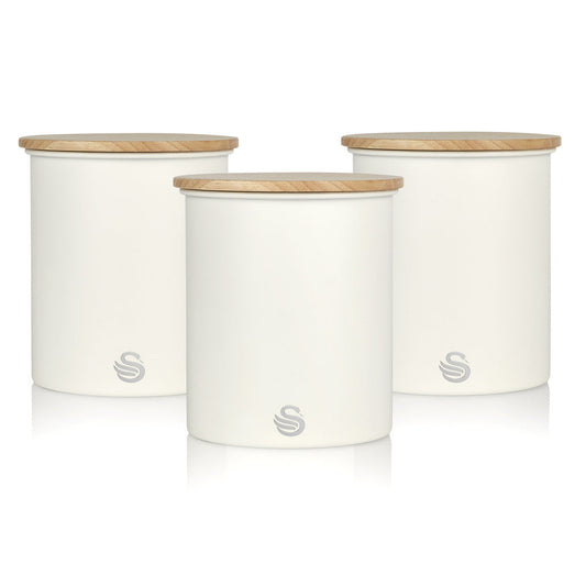 Swan Nordic Set of 3 Cannisters - Soft White