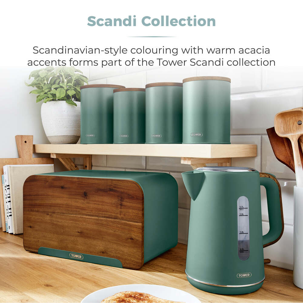 Tower Scandi 5 Piece Kitchen Storage Set - Sage