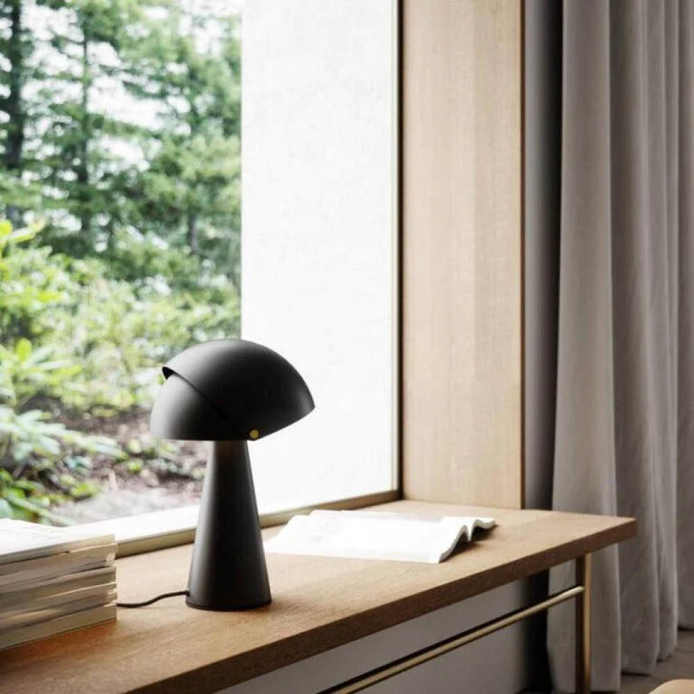 Mushroom Swivel Shade Table Lamp - Black