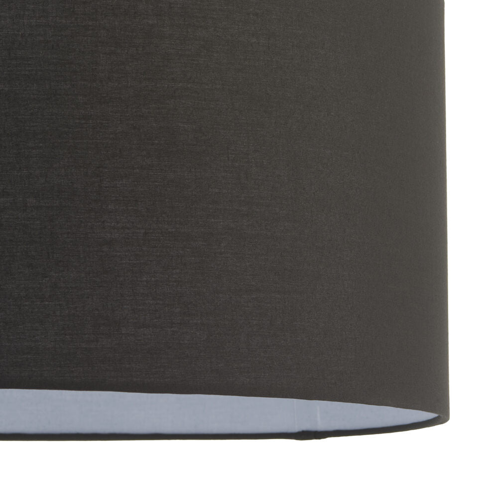 Rolled Edge Cylinder Lampshade Black 50cm