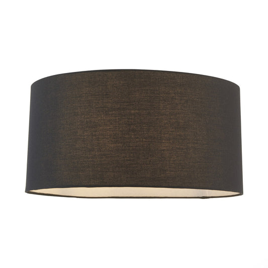 Rolled Edge Cylinder Lampshade Black 50cm