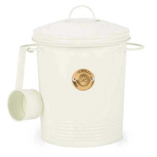 Scruffs Cantina 4L Steel Storage Pet Food Canister & Scoop - Cream