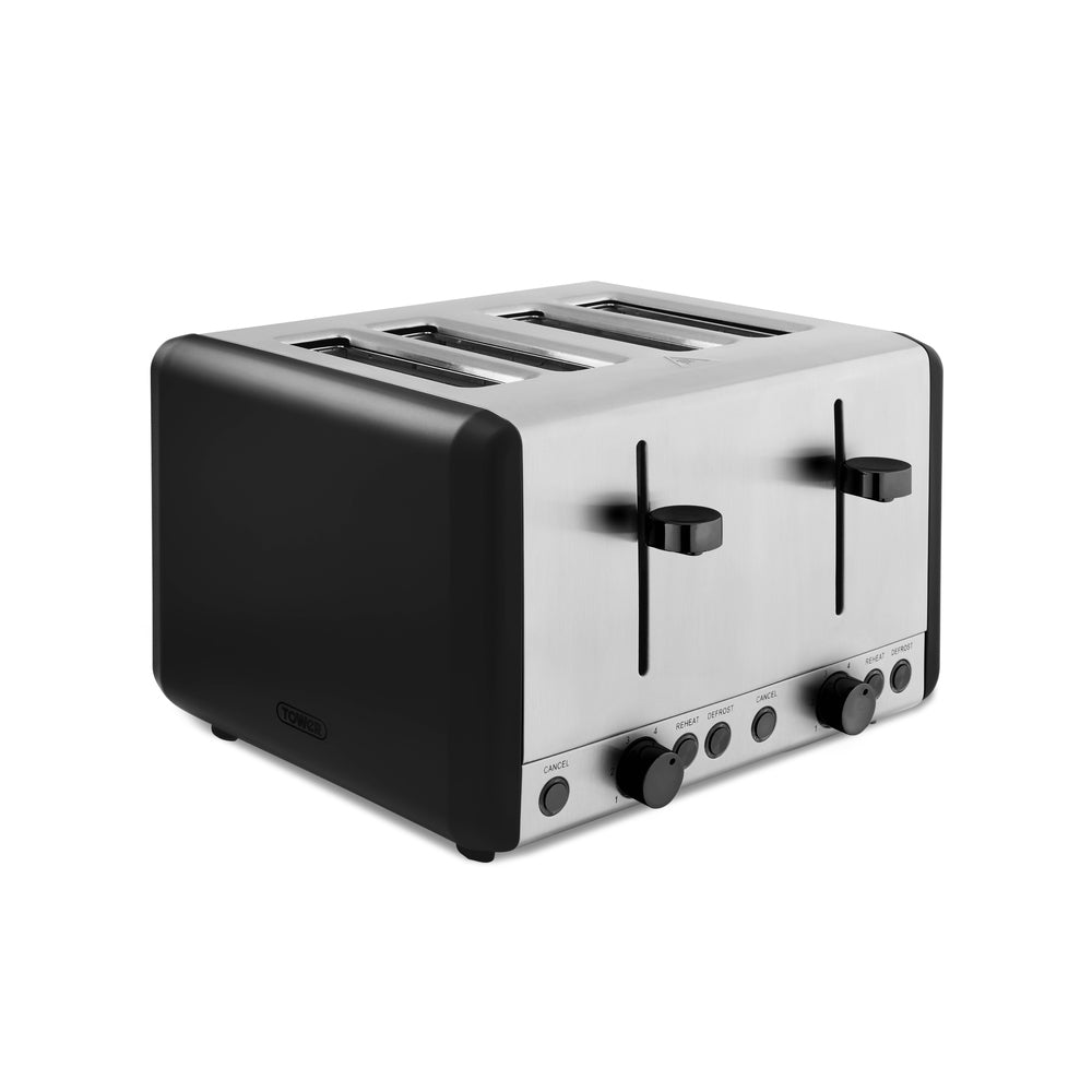 Tower Sera 4 Slice Toaster Smoke - Black