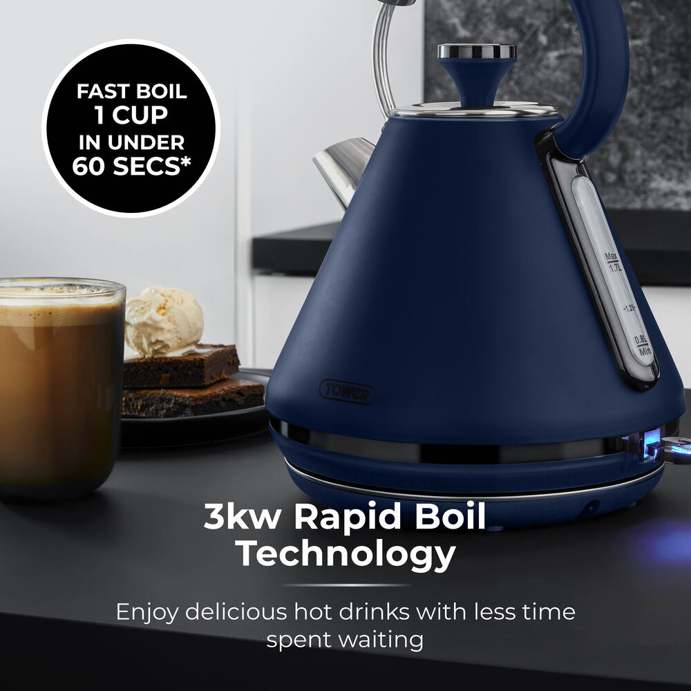 Tower Sera 1.7 Pyramid Kettle - Midnight Blue