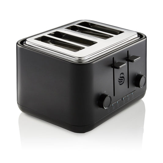 Swan Stealth 4 Slice Toaster - Matt Black Finish