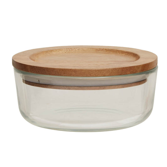 Freska Glass Container with Acacia Lid 300ml