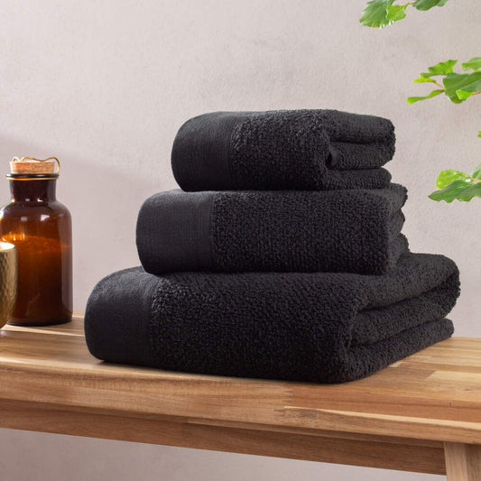 Textured Hand Towel - Black