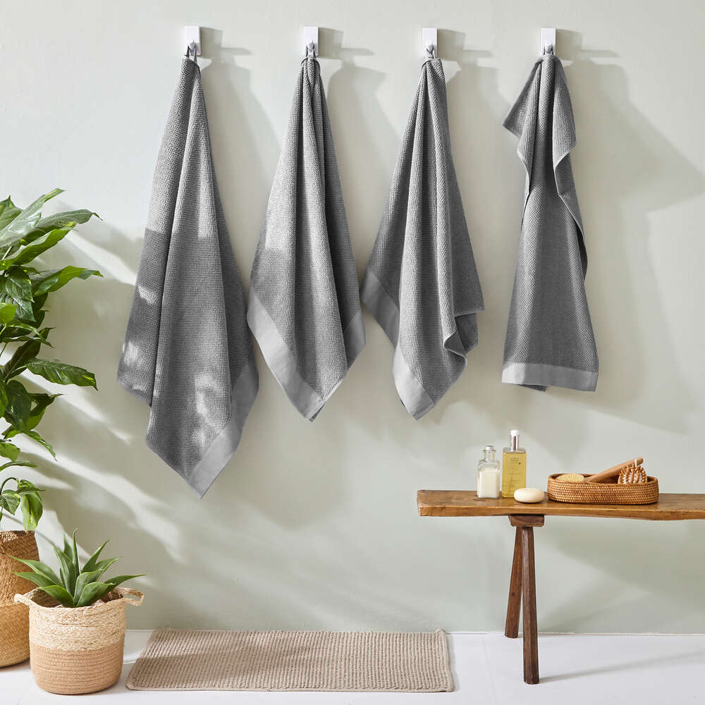 Textured Hand Towel Cool - Grey