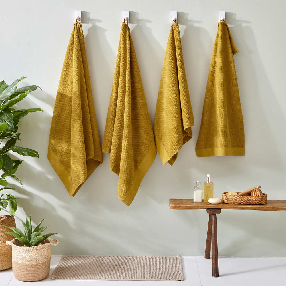 Textured Hand Towel - Ochre