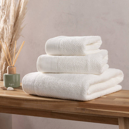 Textured Hand Towel - White