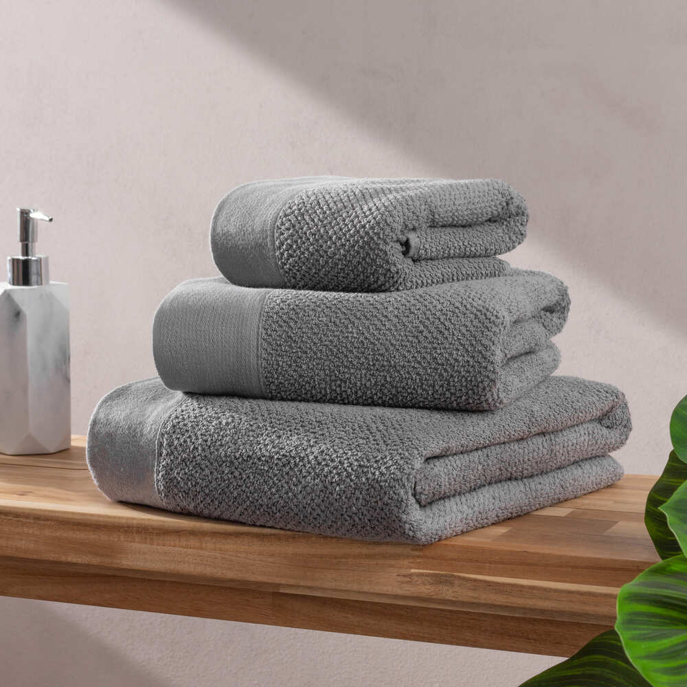 Textured Bath Towel - Cool Grey