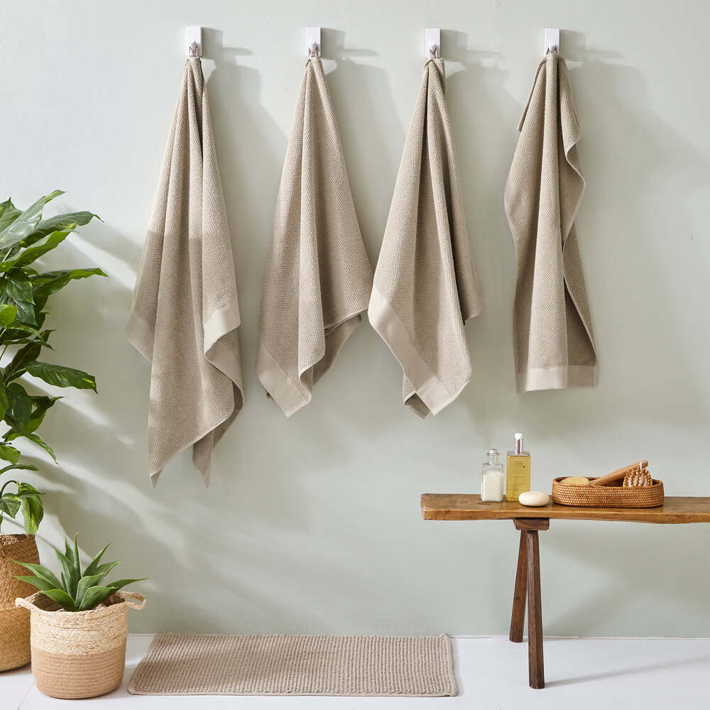 Textured Bath Towel - Warm Natural