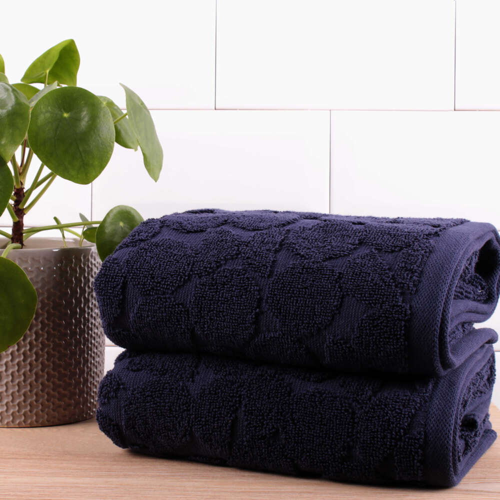 Pebble Navy Bath Sheet