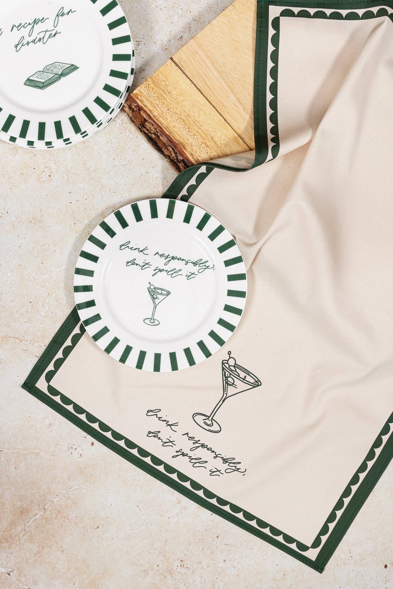 Drink Responsibly, Don't Spill Bone China Plate