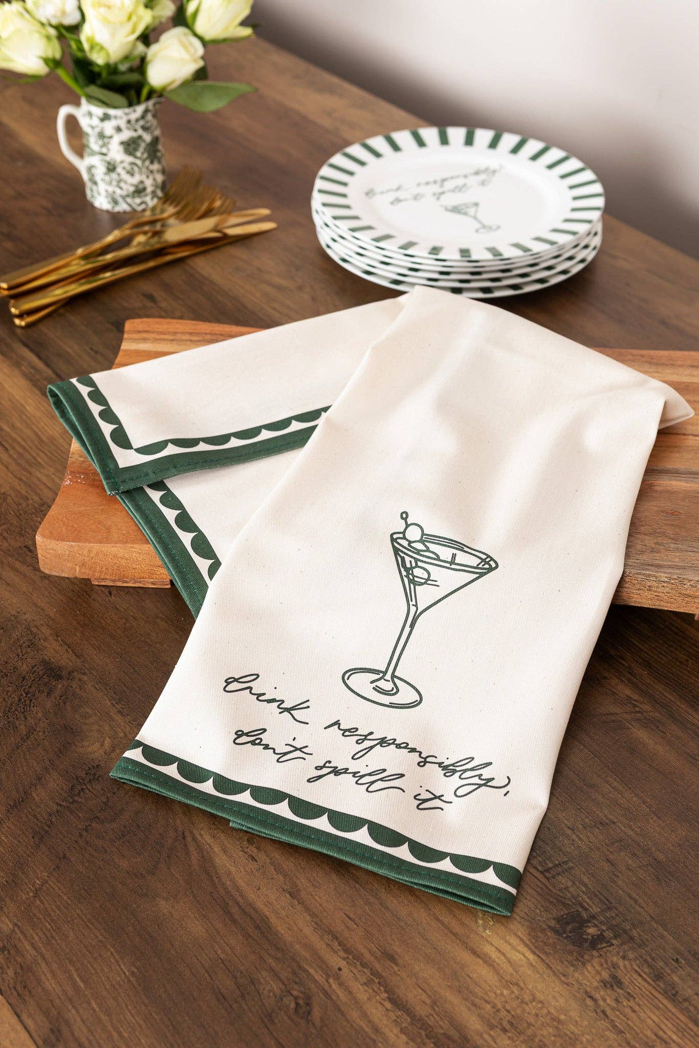 Drink Responsibly, Don't Spill Bone China Plate