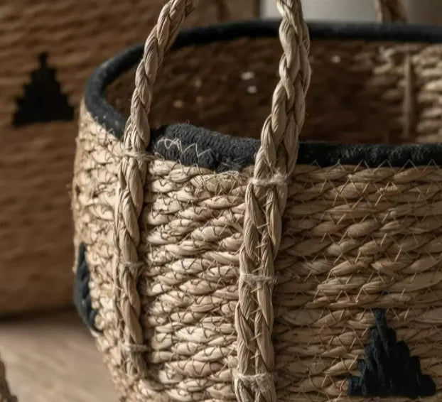 Alid Baskets Natural & Black Set of 3