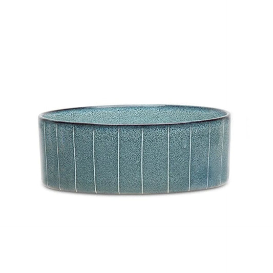 Scruffs Pinstripe Reactive Glaze Food Bowl