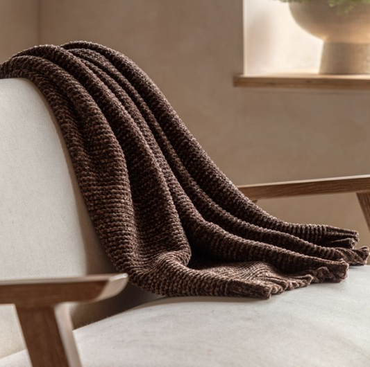 Deco Luxe Chunky Chenille Throw Chocolate