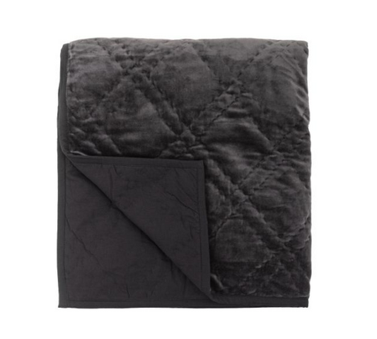 Quilted Diamond Bedspread Charcoal